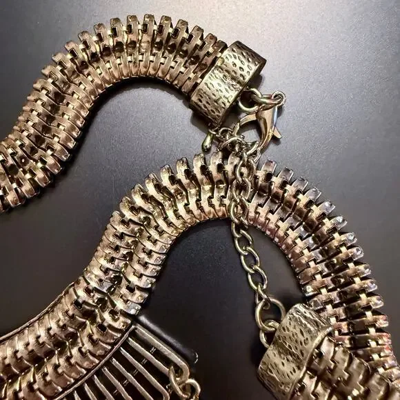 Statement Boho Ethnic Tribal Silver Tone Necklace - Picture 6 of 10